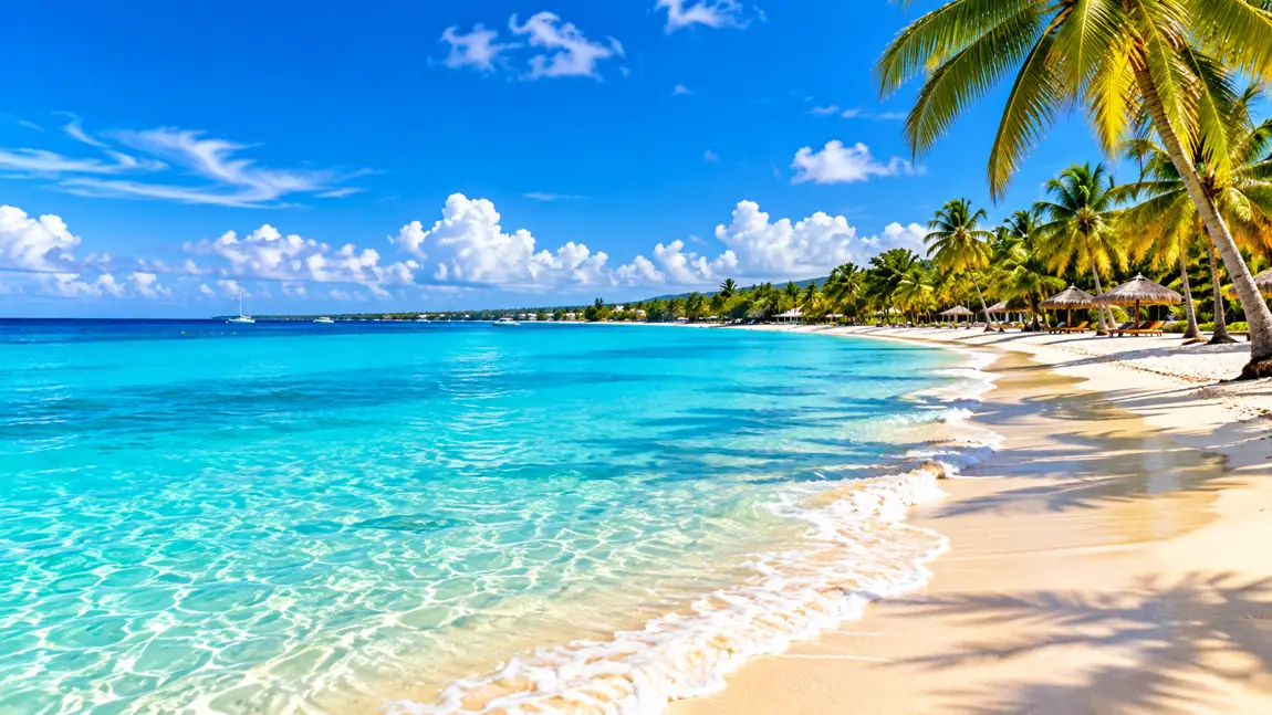 Beautiful Caribbean beach in Jamaica